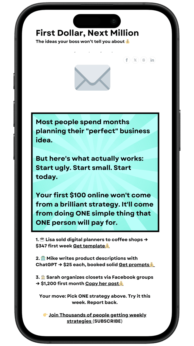 Phone showing newsletter content